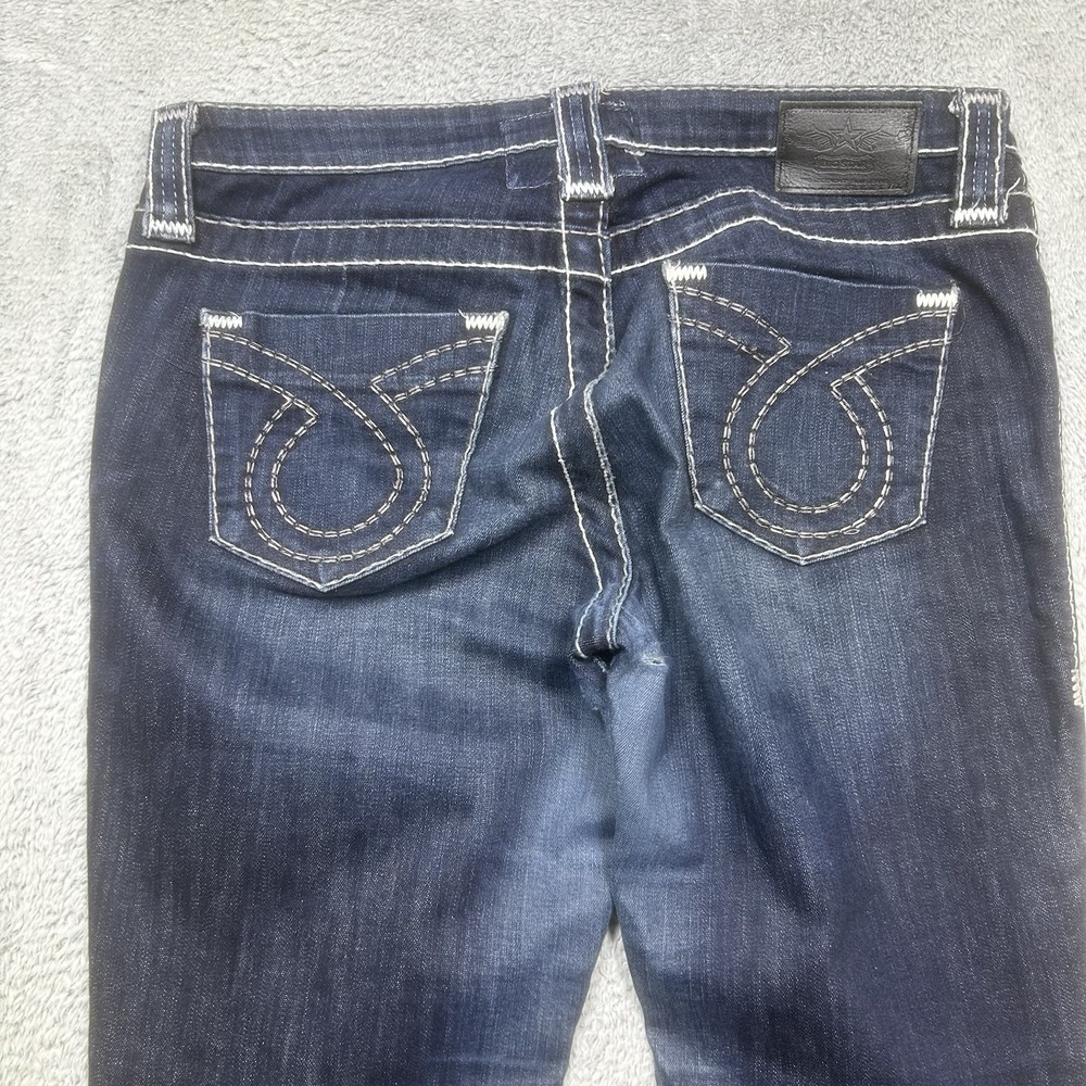 Big Star Miki Jeans Womens 31R (36x32) Blue Denim Distressed Bootcut Low Rise - Picture 5 of 16
